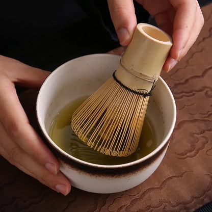 4/6Pcs Bamboo Matcha Tea Whisk Set – Scoop, Brush, Strainer & Bowl for Japanese Tea Ceremony