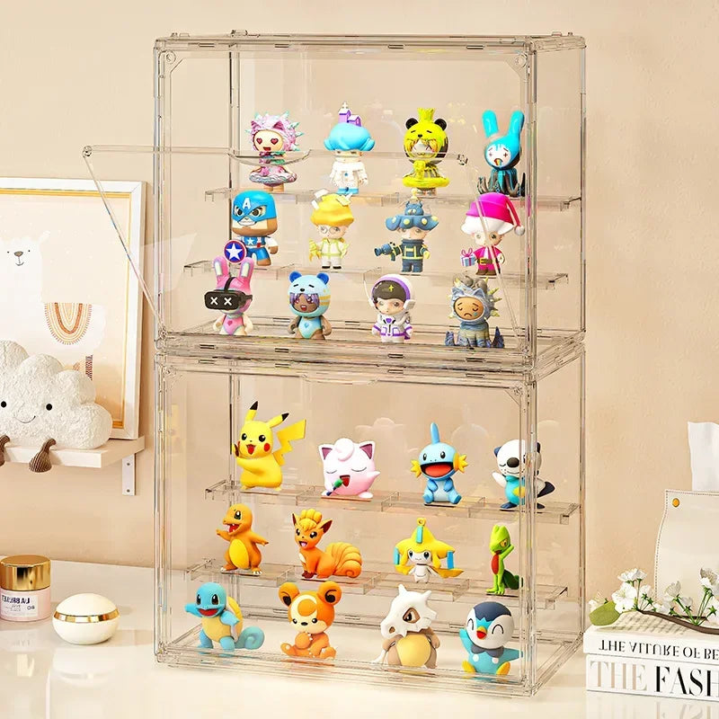 Three-Layer Acrylic Display Rack — Transparent Ladder Organizer for Anime Figures, Car Models, Blind Boxes & Jewelry Sorting