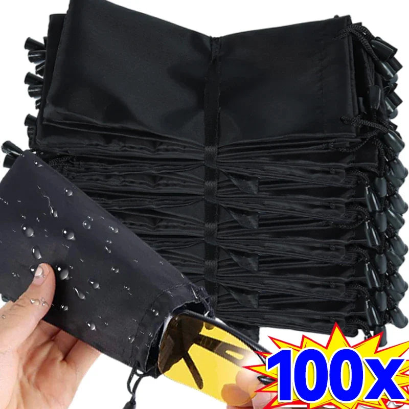 1/100pcs Portable Soft Cloth Sunglasses Bag – Waterproof Microfiber Dust Pouch Eyewear Storage Case