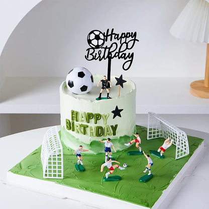 Soccer Cake Topper (Boy) – Football Party Decorations & Happy Birthday Cake Picks for Kids