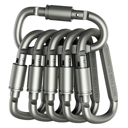 2-6PCS Aluminum Carabiner Set - Tactical EDC Keychain Clips for Camping, Hiking, Survival & Outdoor Gear