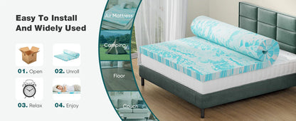 2-3 Inch Gel Memory Foam Mattress Topper - Full Size Cooling, Soft, and Breathable Bed Topper for School Bedroom