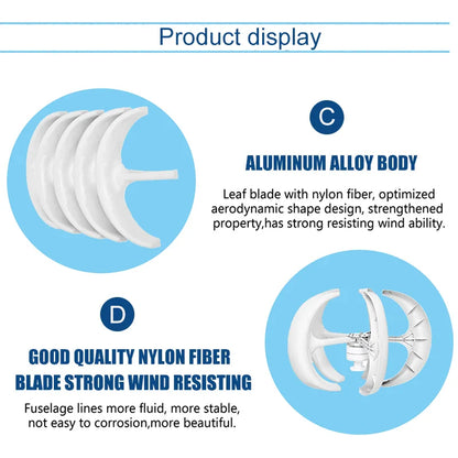 3000W Vertical Wind Turbine – 12V/24V/48V Small Windmill with 220V Output for Home & Farm, Includes MPPT Controller