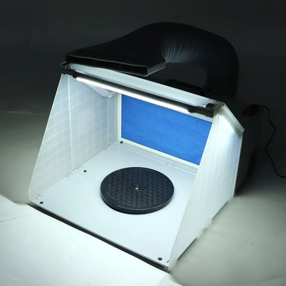 Portable Airbrush Spray Booth with LED Light Professional Painting Station for Cake Decorating Nails T-Shirts Crafts Dust-Free Spray Booth