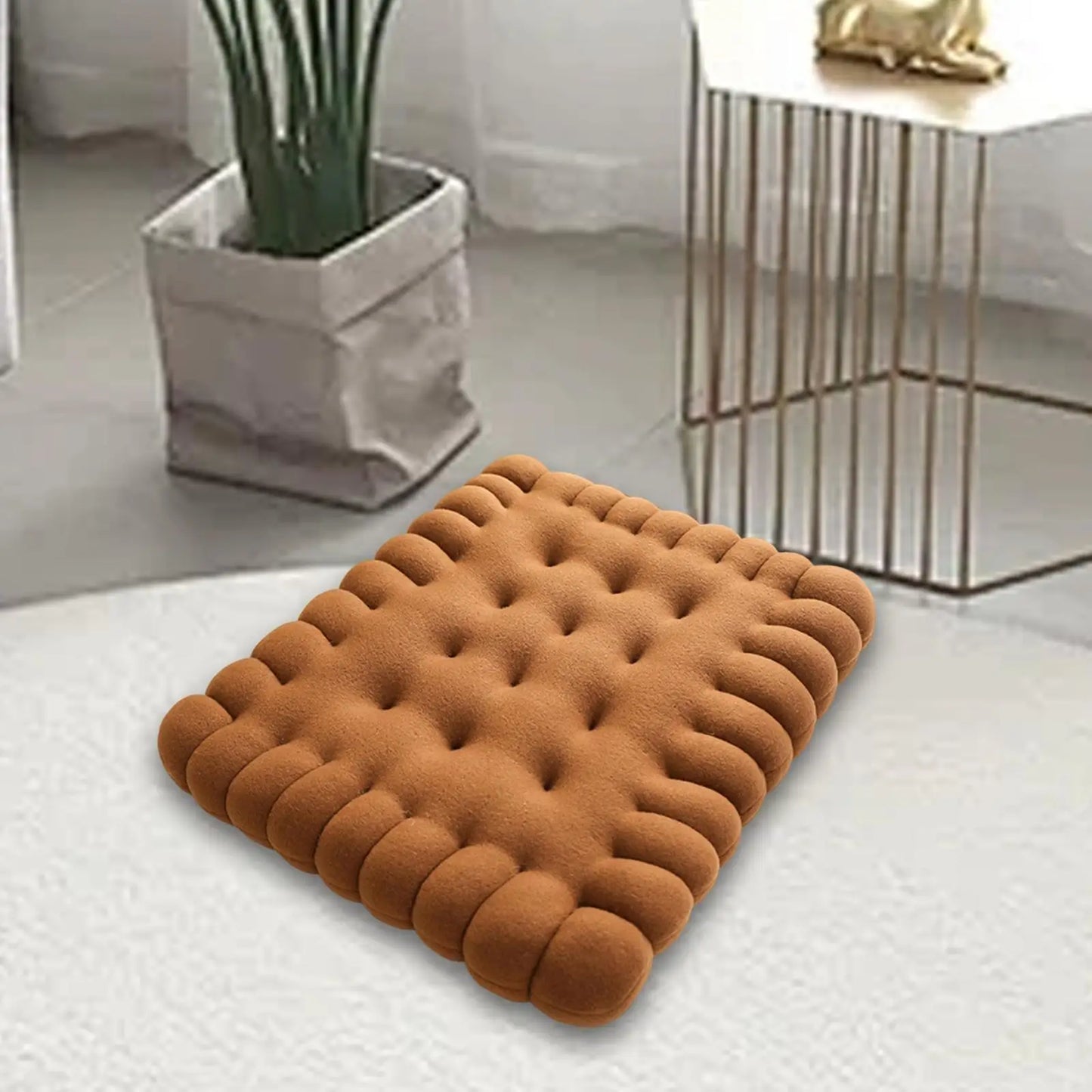 Biscuit-Shaped Decorative Cushion – Comfy Seating Pillow for Balcony & Gift Idea
