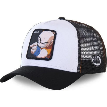 Dragon Ball Son Goku Embroidered Cap - Adjustable Hip Hop Trucker Mesh Sun Visor Hat for Men & Travel