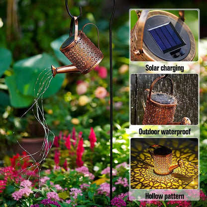 Solar Watering Can Lights: Cascading Light Waterfall Décor - Waterproof Solar Garden Hanging Light for Stunning Outdoor Decoration