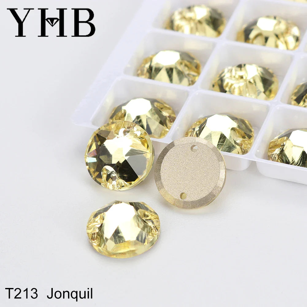 YHB XIRIUS AB Moonlight Glass Crystal — Flatback Sew-On Rhinestones for Garments, Clothes & Bags