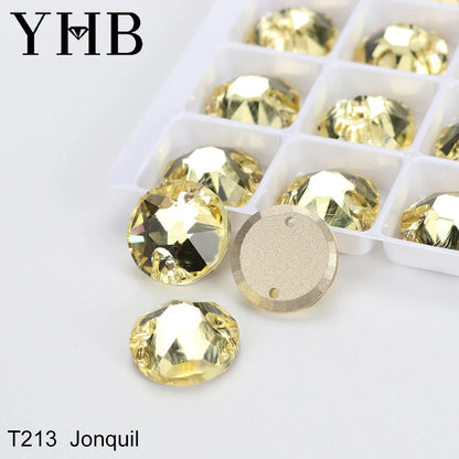 YHB XIRIUS AB Moonlight Glass Crystal — Flatback Sew-On Rhinestones for Garments, Clothes & Bags