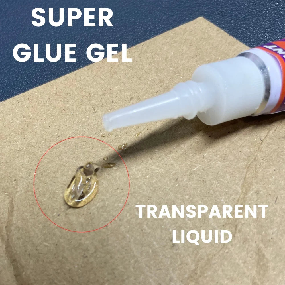 Super Glue Gel - Strong Quick-Dry Waterproof Adhesive for Metal, Plastic, Wood & Ceramic