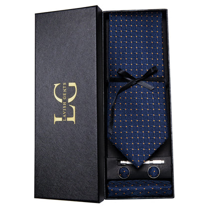 Hi-Tie Luxury Paisley Teal Green Tie Set - Men’s Classic Necktie with Handkerchief & Cufflinks Gift Box for Wedding & Formal Wear