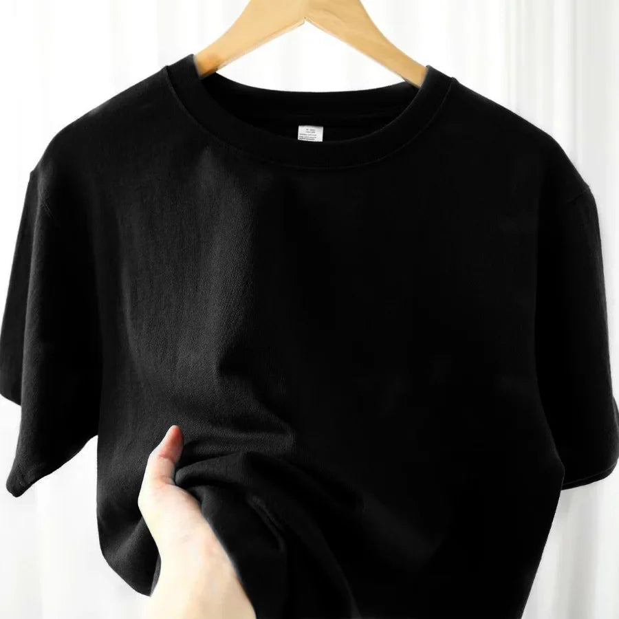 100% Cotton Unisex T-Shirt – Solid Color O-Neck Short Sleeve Tops for Men & Women, Summer Korean Loose Fit M-4XL