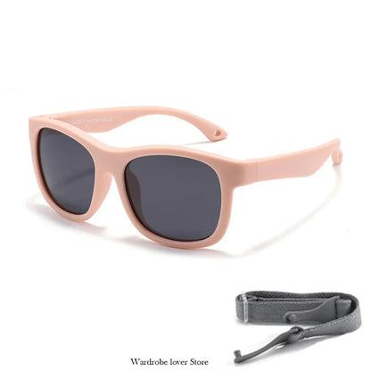 2025 Polarized Kids Sunglasses – UV400 Infant & Toddler Shades with Soft Frame and Safety Cord for Ages 1–3