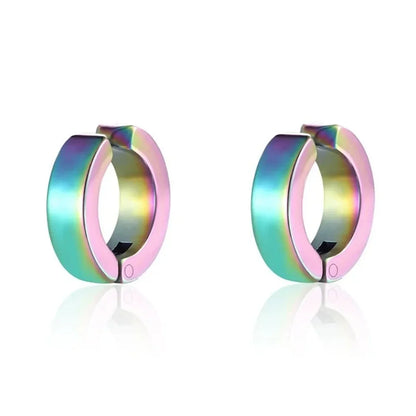 2PCS 316L Stainless Steel Cuff Earrings – Non-Piercing Clip-On Hoop Earrings