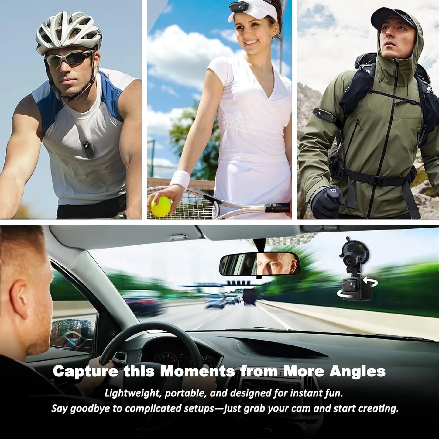 Upgraded 1080P Waterproof Mini Action Camera – 64GB WiFi Pocket Sports Cam with Large Battery
