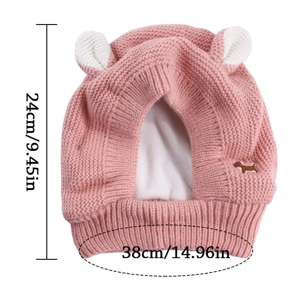 Quiet Dog Ear Muffs - Noise Protection and Anxiety Relief, Winter Warm Knitted Earmuffs for Medium and Large Dogs