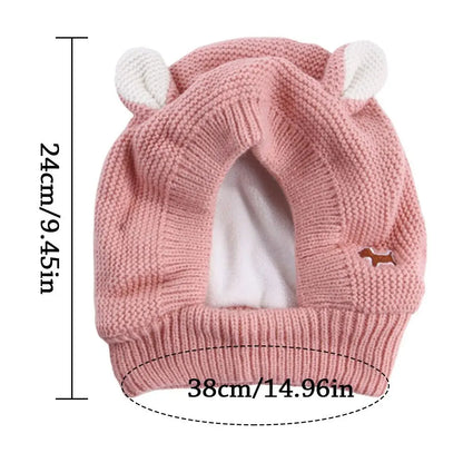 Quiet Dog Ear Muffs - Noise Protection and Anxiety Relief, Winter Warm Knitted Earmuffs for Medium and Large Dogs