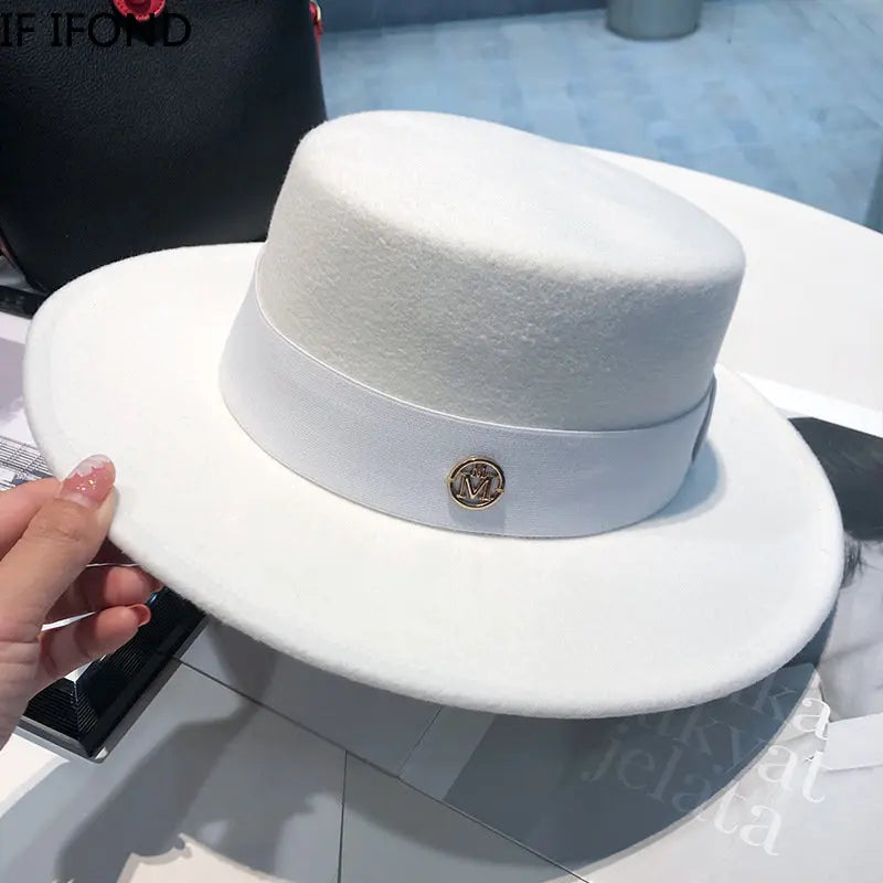 Fedora Hats for Women and Men - Elegant Fashion Bowler Dress Caps with Ribbon Band, Felt Jazz Hat for Weddings, Church, Panama Style