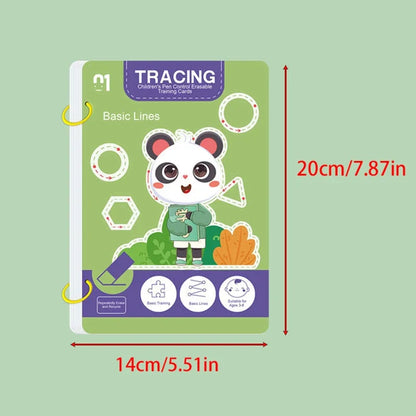 34-Page Reusable Kids Writing Practice Book Set - Erasable Pen Learning Books for Writing and Drawing Skills