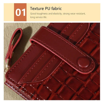 Elegant Women’s Multi-Card Wallet – PU Leather Double Zip Clutch Purse with Crocodile Pattern Storage Bag