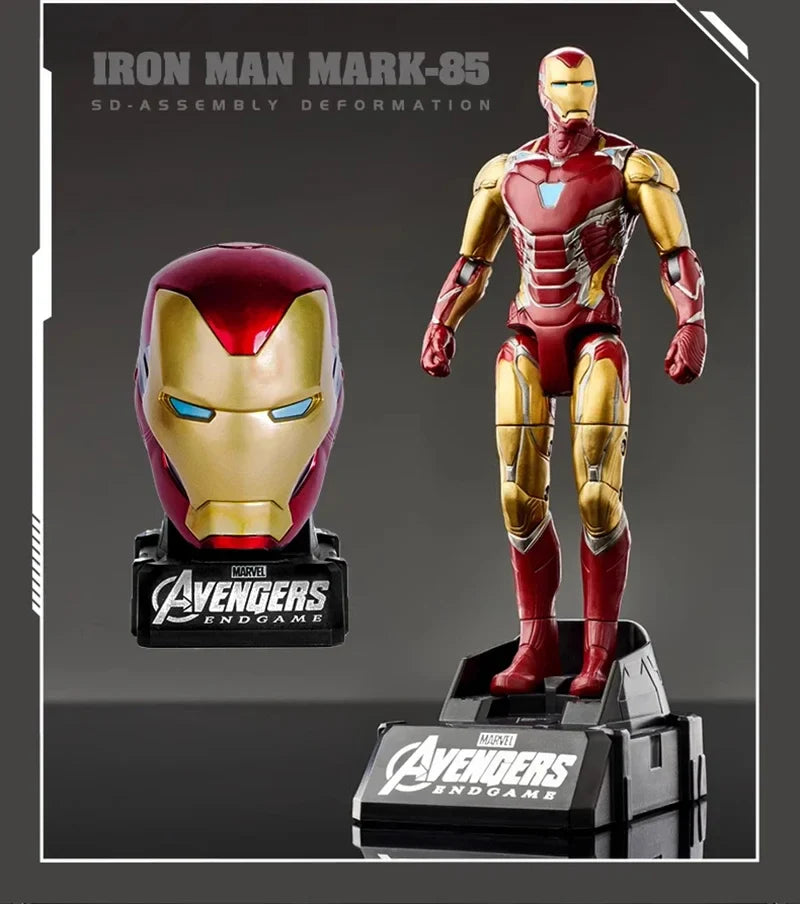 Marvel Iron Man Head Shaped Action Figure – Deformable Toy with Spider-Man Joints, Mobile Model Doll for Kids’ Educational Play