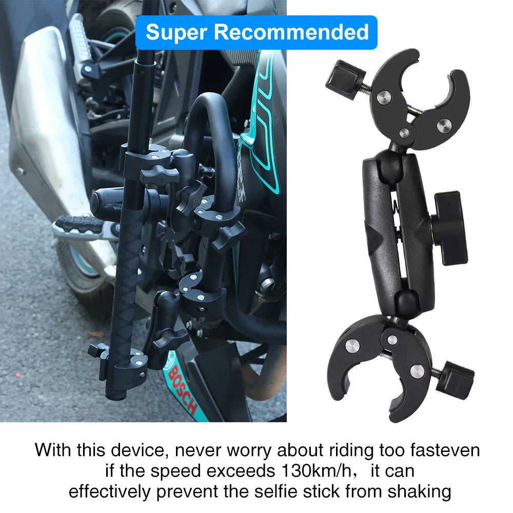 Motorcycle Panoramic Selfie Stick for Insta360 One X2/X3, Monopod Handlebar Mount Bracket, Compatible with GoPro Max Hero 11 Accessories