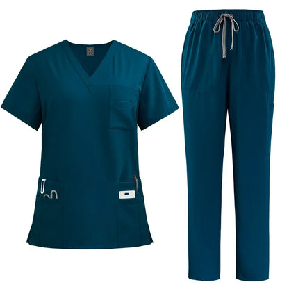 Classic Nurse Scrubs Set for Men - Medical Uniform with Surgical, Dental, and Clinical Accessories, Top and Pants Workwear