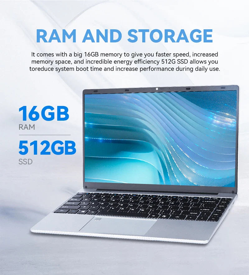FIREBAT A14 Laptop — 14.1" FHD | Intel N5095 | 16GB LPDDR4 RAM | 512GB/1TB SSD | Lightweight Business Notebook with Fingerprint Unlock
