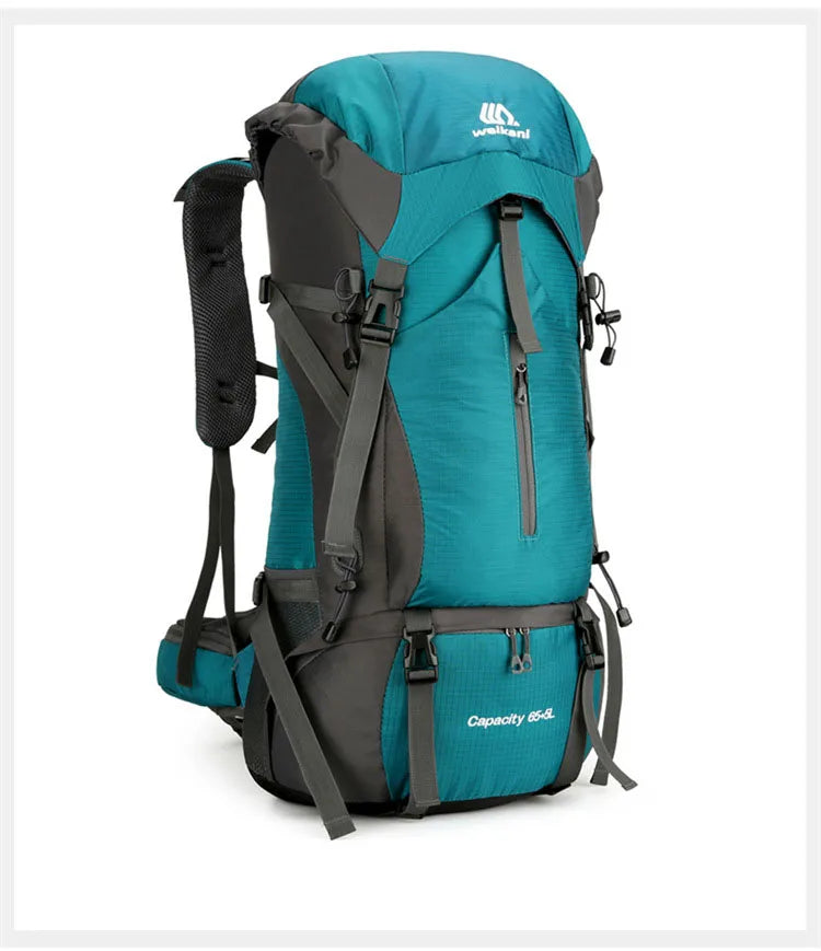 70L Nylon Camping Backpack with Rain Cover — Outdoor Hiking, Mountaineering & Travel Daypack for Men