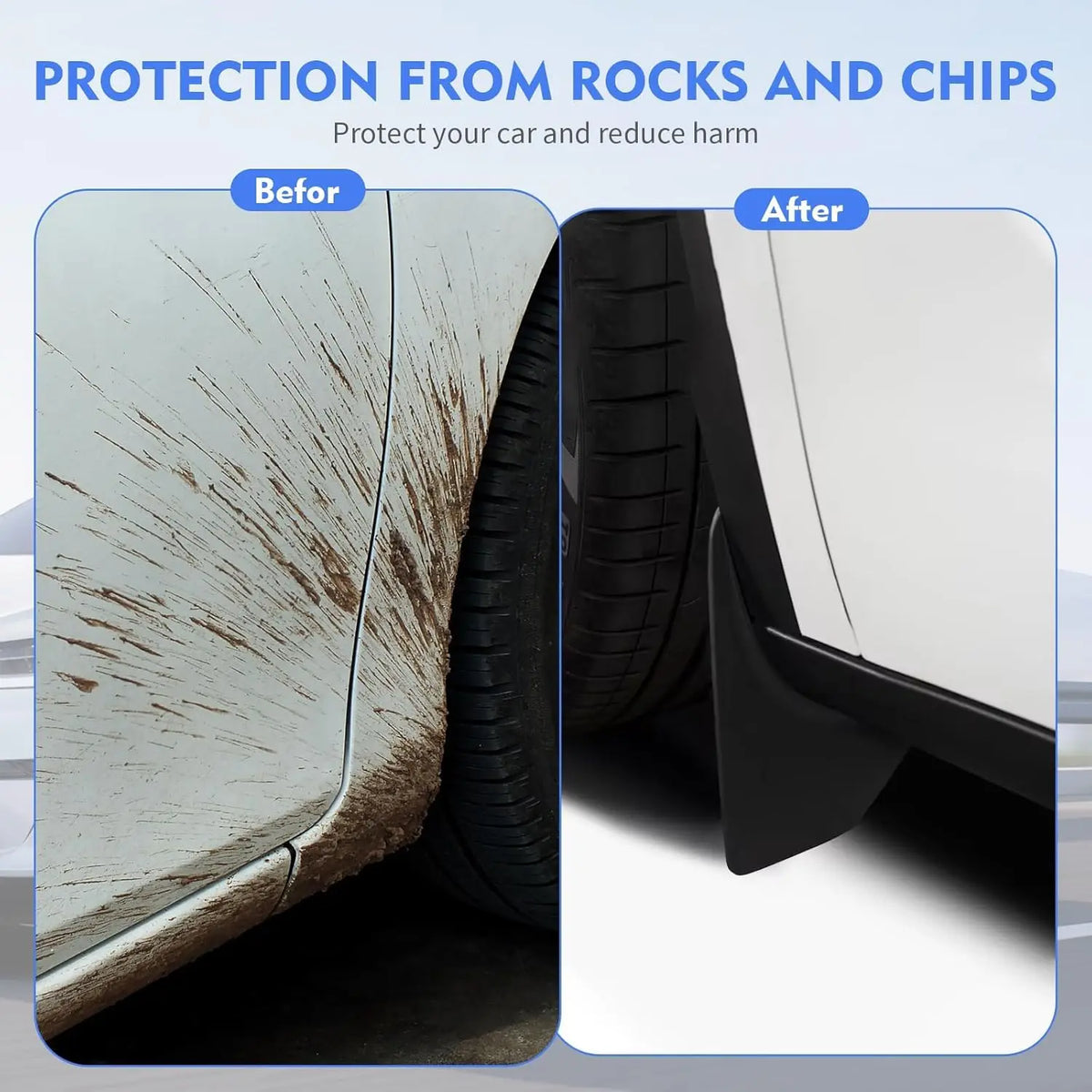 Tesla Model Y & Model 3 Highland Mud Flaps - All Weather Paint Protection Splash Guards