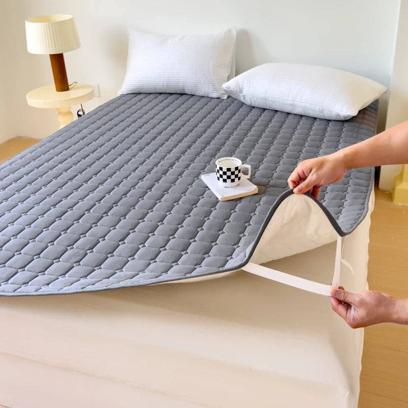 Waterproof Quilted Mattress Protector - Thick Breathable Mattress Topper for Single or Double Beds