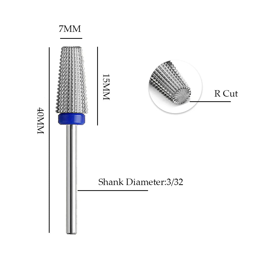 Purple 5-in-1 Tapered Carbide Nail Drill Bits - Milling Cutter for Manicure, Gel & Acrylic Removal, Nail Accessories Tool