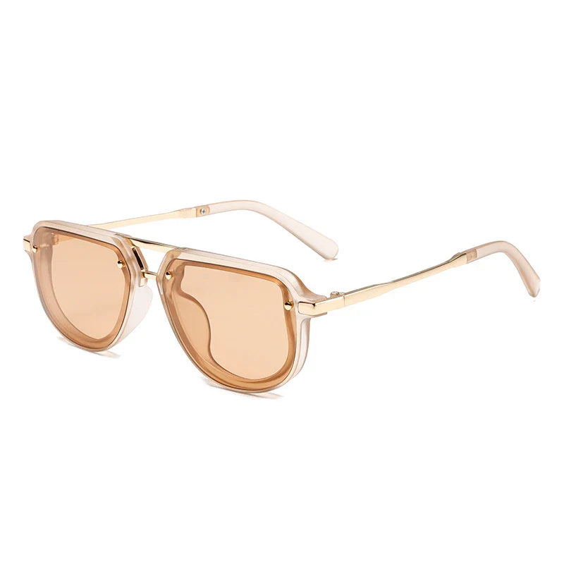 SHAUNA Retro Oval Sunglasses – Luxury Punk UV400 Shades for Women & Men