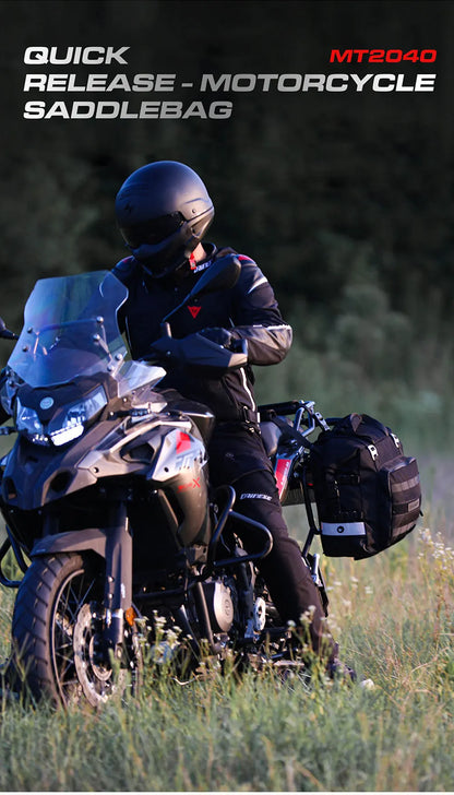 Rhinowalk Motorcycle Saddlebag 20L-30L – Universal Side Bag with Removable 100% Waterproof Inner Liner for Travel Motorbike Luggage