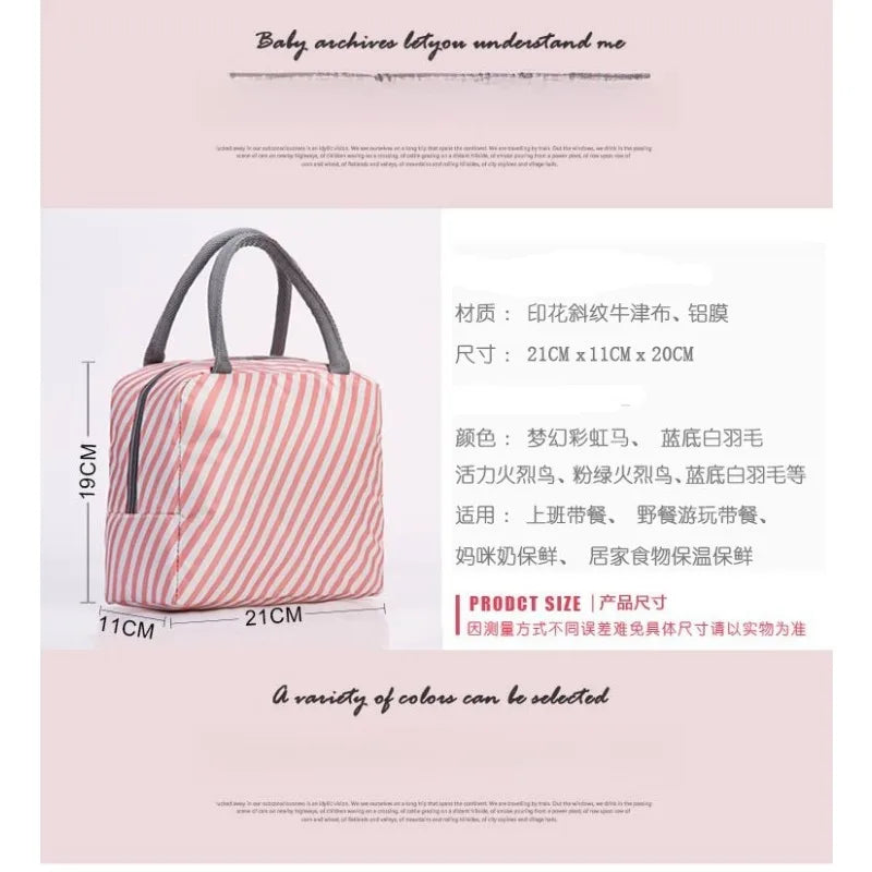 Portable Thermal Lunch Bag – Insulated Large Capacity Lunch Box Storage Bag for Children’s School and Picnic