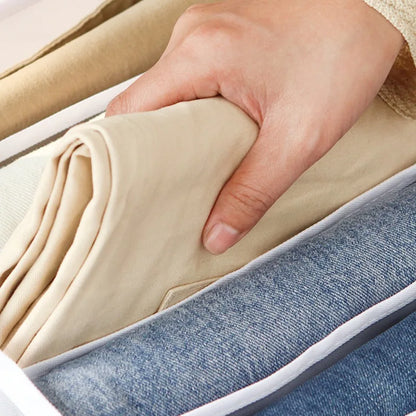 7-Grid Jeans Storage Box — Closet & Wardrobe Drawer Organizer for Clothes, Pants, and Socks Separation