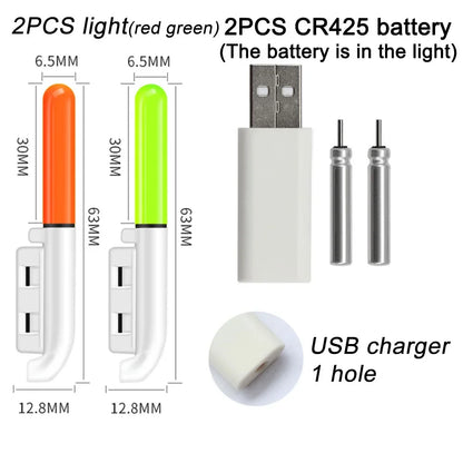 Fishing Electronic Rod Stick Flash Light with CR425 3.6V Lithium Battery – Waterproof LED Luminous Night Fishing Tackle with USB Rechargeable Light Stick Rod Accessory