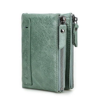 CONTACT'S Genuine Leather Short Wallet for Women — Luxury Designer Card & Coin Holder, Mini Money Clip Wallet with Free Shipping
