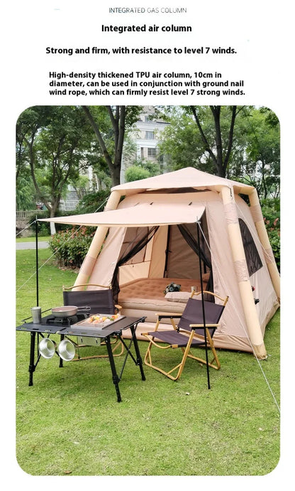 Lohascamping Large Camping Air Tent – Inflatable One-Touch Dome Shelter for 4-5 People, Family Hiking & Outdoor Use