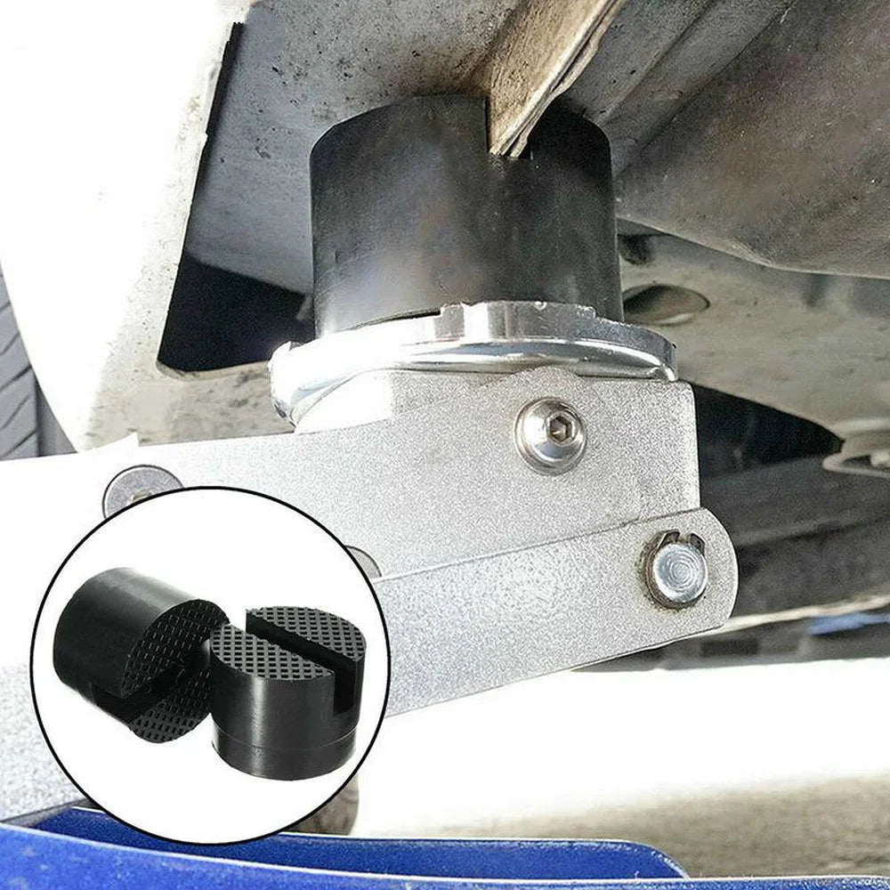 Car Lift Jack Stand Rubber Pads – Black Rubber Slotted Floor Jack Pad, Frame Rail Adapter, Universal Fit