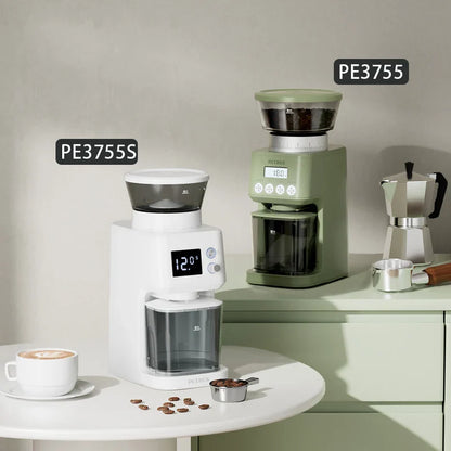 Petrus Electric Coffee Bean Grinder | 51 Precise Settings | Stainless Steel Conical Burr Grinder with Digital Timer Display