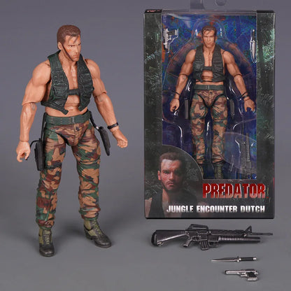 2026 NECA Predator Jungle Extraction Dutch Action Figure – Arnold Schwarzenegger Collectible Statue Model Desktop Decoration Toy Gift
