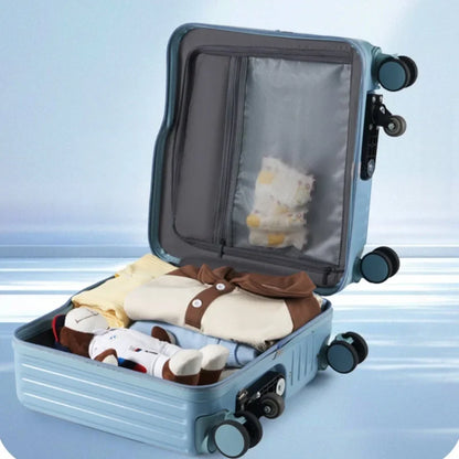 Upgraded Anti-Flip Folding Pedal Luggage – Ride-On Boarding Box with Dual-Control Combination Lock, Lightweight & Anti-Drop