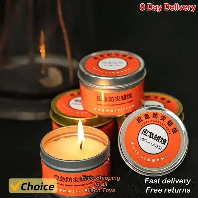 Emergency Disaster Prevention Lighting – Waterproof, Windproof, Odorless Candle Lights for Household & Outdoor Power Outages