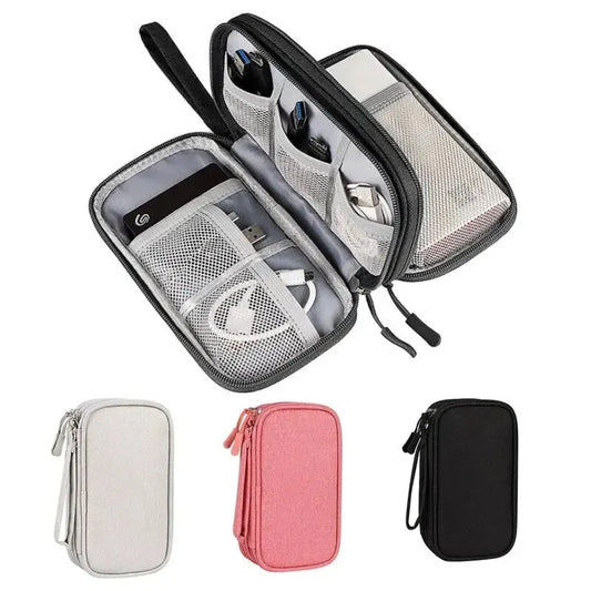 Waterproof Travel Cable Organizer Bag – Portable Double-Layer Storage Pouch for Cables & Chargers