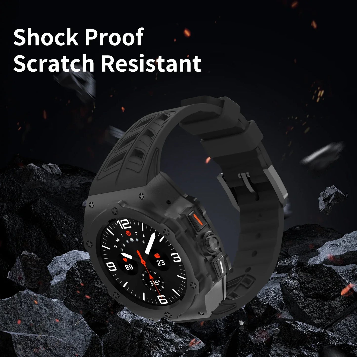 Luxury Carbon Case & Rubber Strap Kit – Samsung Galaxy Watch Ultra 47mm Accessories