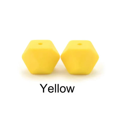 LOFCA 10PCS Hexagon Silicone Beads (14mm/17mm) – DIY Jewelry Making & Pacifier Chain Accessories Bulk Set