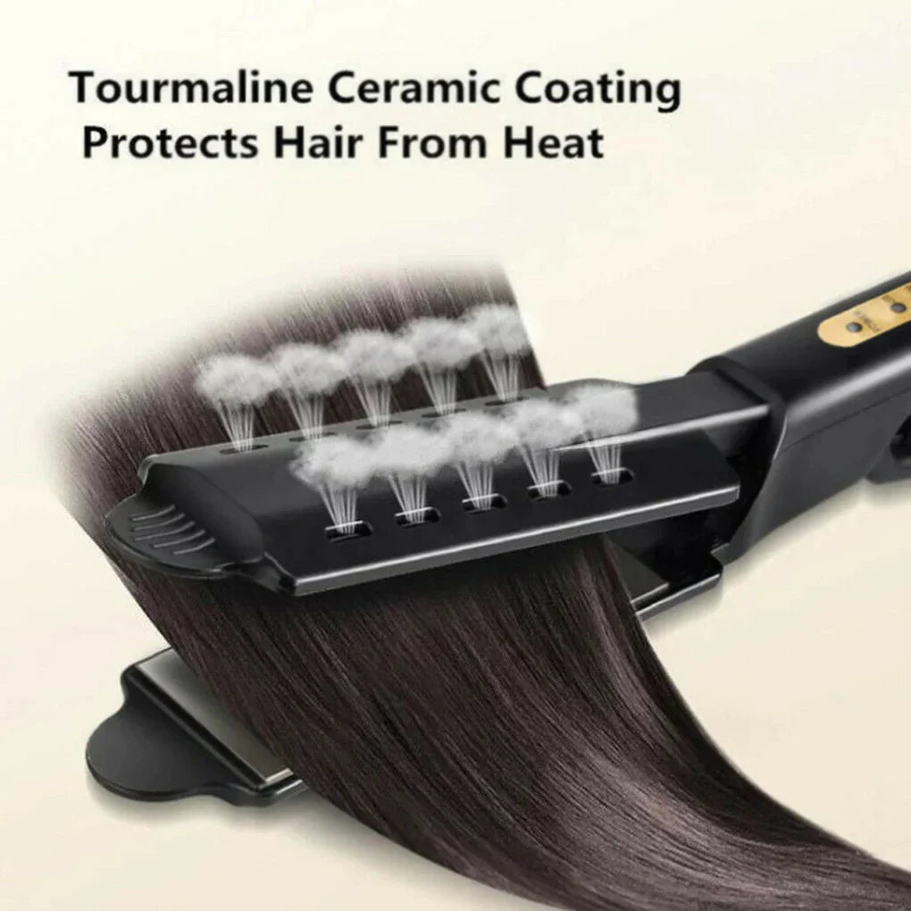 Hair Straightener with Four-gear Temperature, Ceramic Tourmaline Ionic Flat Iron for Women, Wide Panel Design