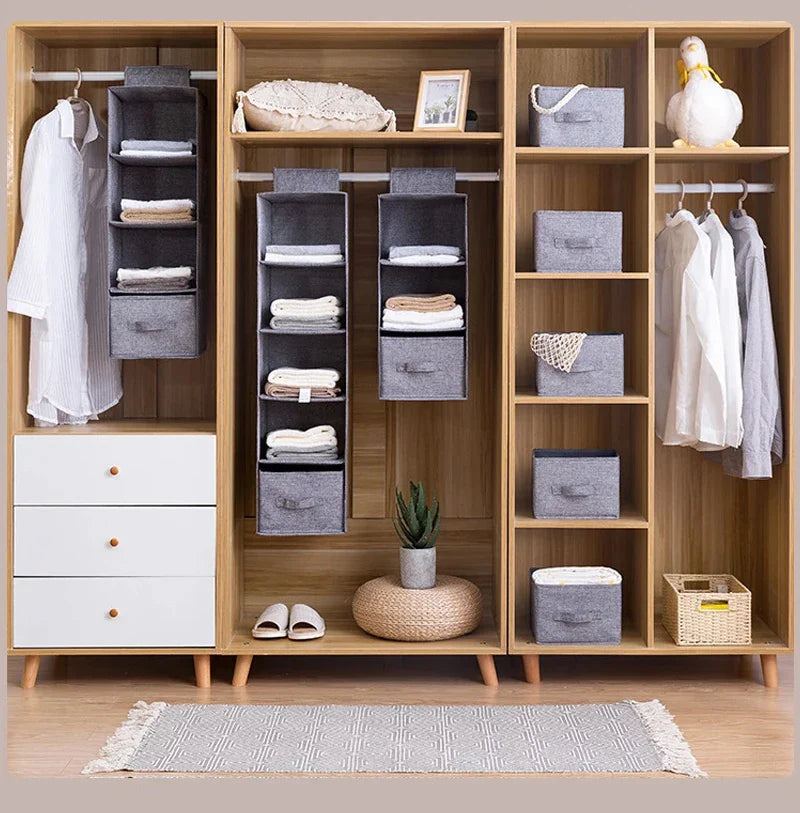 Hanging Cabinet Organizer for Underwear and Closet Storage — Wardrobe Rack Shelf Drawer Box