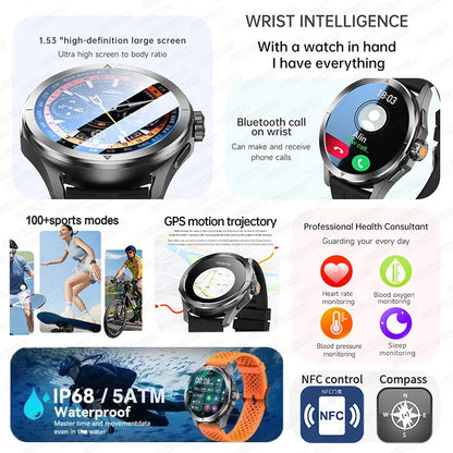 S4 Ultra Xiaomi Smart Bracelet — AMOLED HD Screen Men’s Watch with Bluetooth Call, GPS, NFC, Heart Rate & Compass Tracking